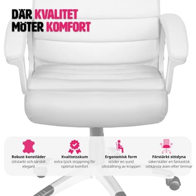 tectake Kontorsstol Paul - vit