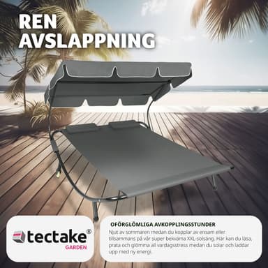 tectake Solsäng dubbel, för två personer - svart/grå