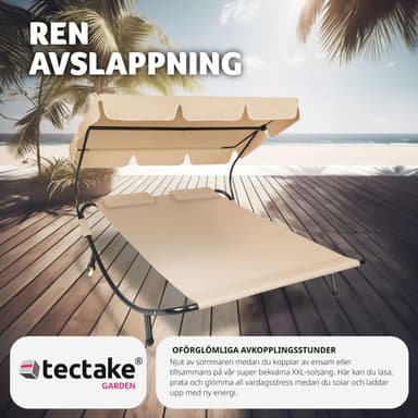 tectake Solsäng dubbel, för två personer - svart/beige