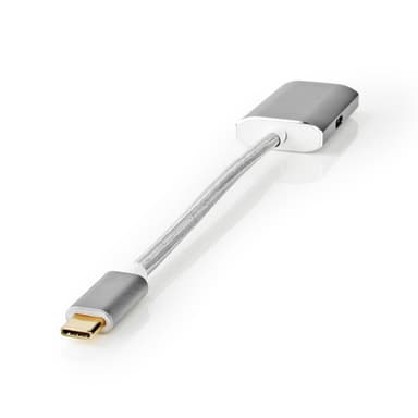 Nedis USB-C™ Adapter | USB 3.2 Gen 1 | USB-C™ Hane | HDMI™ Utgång | 4K@60Hz | Power delivery | 0.20 m | Rund | Guldplaterad | Flätad / Nylon | Silver | Kartong med täckt fönster