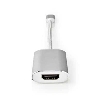 Nedis USB-C™ Adapter | USB 3.2 Gen 1 | USB-C™ Hane | HDMI™ Utgång | 4K@60Hz | Power delivery | 0.20 m | Rund | Guldplaterad | Flätad / Nylon | Silver | Kartong med täckt fönster