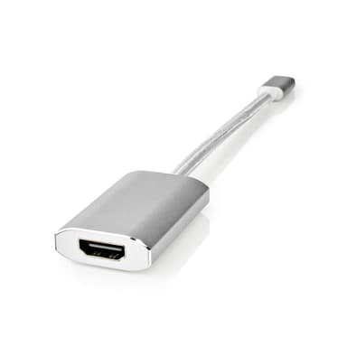 Nedis USB-C™ Adapter | USB 3.2 Gen 1 | USB-C™ Hane | HDMI™ Utgång | 4K@60Hz | Power delivery | 0.20 m | Rund | Guldplaterad | Flätad / Nylon | Silver | Kartong med täckt fönster