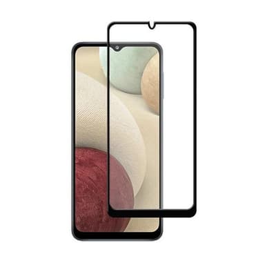 SKALO Samsung A12 Heltäckande Skärmskydd Härdat Glas - Svart