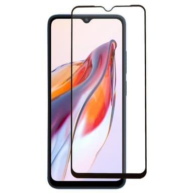 SKALO Xiaomi Redmi 12C Heltäckande Skärmskydd Härdat Glas - Svart