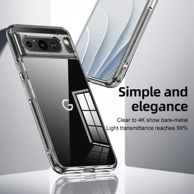 SKALO Google Pixel 8 Pro TPU Clear Hybrid Skal - Svart