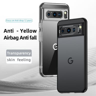 SKALO Google Pixel 8 Pro TPU Clear Hybrid Skal - Svart
