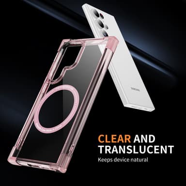 SKALO Samsung S24 Ultra Extra strong Magnetring Bumper TPU-skal - Rosa