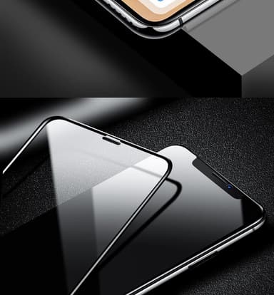 SKALO iPhone XR Heltäckande Skärmskydd Härdat Glas - Svart
