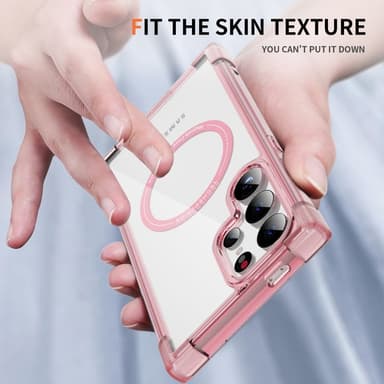 SKALO Samsung S24 Ultra Extra strong Magnetring Bumper TPU-skal - Rosa