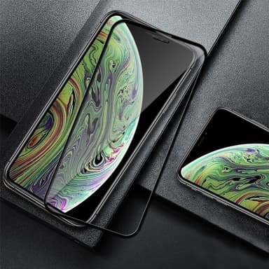 SKALO iPhone XR Heltäckande Skärmskydd Härdat Glas - Svart
