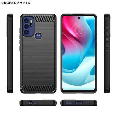 SKALO Moto G60S Armor Carbon Stöttåligt TPU-skal - Röd