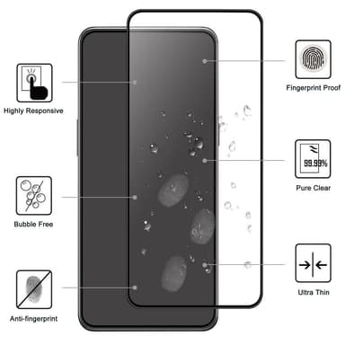 SKALO Oneplus 10T 5G Heltäckande Skärmskydd Härdat Glas - Svart