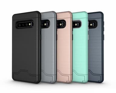 Samsung S10 PLUS | Armor skal | Korthållare - Turkos