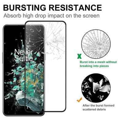 SKALO Oneplus 10T 5G Heltäckande Skärmskydd Härdat Glas - Svart