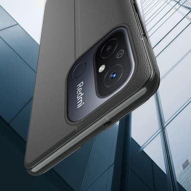 SKALO Xiaomi Redmi 12C 4G Clear View Window Fodral - Blå