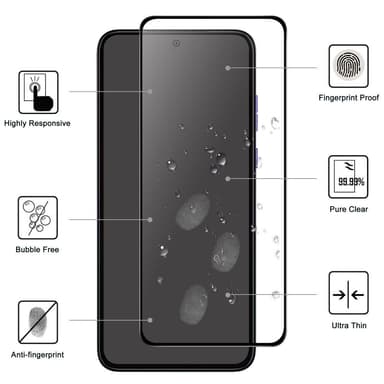 SKALO Motorola Edge 30 Neo 5G Heltäckande Skärmskydd Härdat Glas - Svart