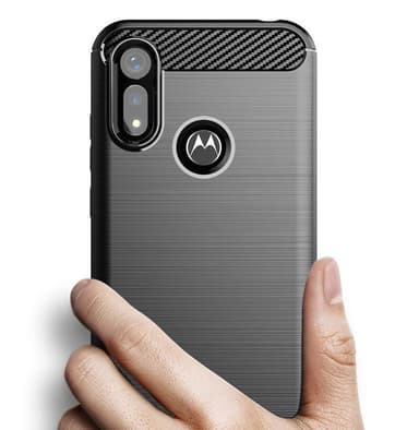 SKALO Motorola Moto E6i Armor Carbon Stöttåligt TPU-skal - Röd