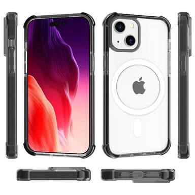 SKALO iPhone 15 Plus Extra strong Magnetring Bumper TPU-skal - Svart