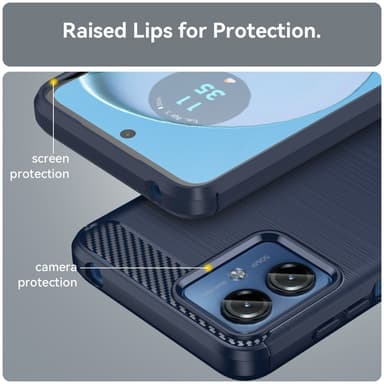 SKALO Motorola Moto G14 Armor Carbon Stöttåligt TPU-skal - Blå