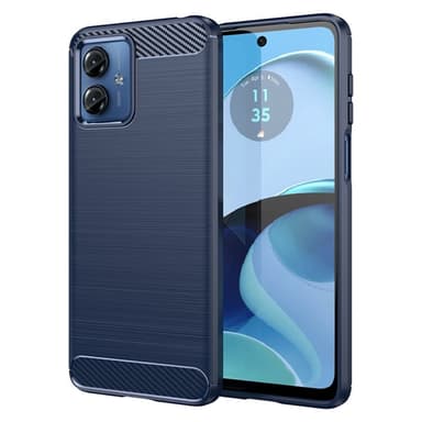 SKALO Motorola Moto G14 Armor Carbon Stöttåligt TPU-skal - Blå