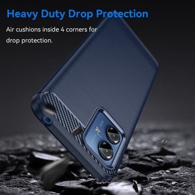 SKALO Motorola Moto G14 Armor Carbon Stöttåligt TPU-skal - Blå