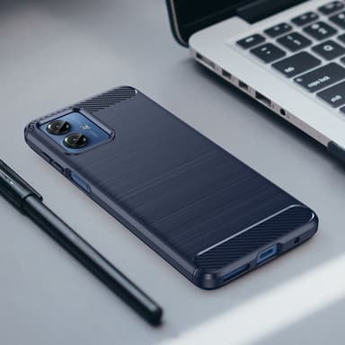 SKALO Motorola Moto G14 Armor Carbon Stöttåligt TPU-skal - Blå
