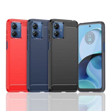 SKALO Motorola Moto G14 Armor Carbon Stöttåligt TPU-skal - Blå