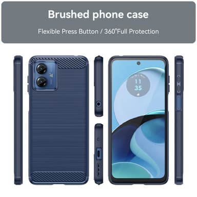 SKALO Motorola Moto G14 Armor Carbon Stöttåligt TPU-skal - Blå