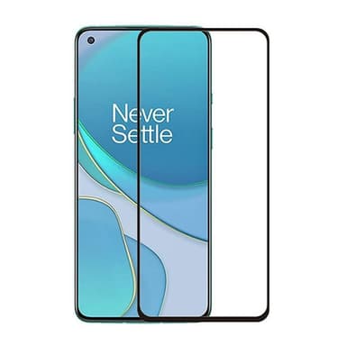 SKALO OnePlus 8T Heltäckande Skärmskydd Härdat Glas - Svart