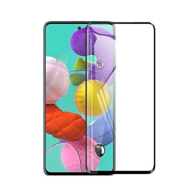SKALO Samsung A51 Heltäckande Skärmskydd Härdat Glas - Svart