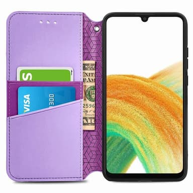 SKALO Samsung A13 4G Mandala Slim Plånboksfodral - Lila