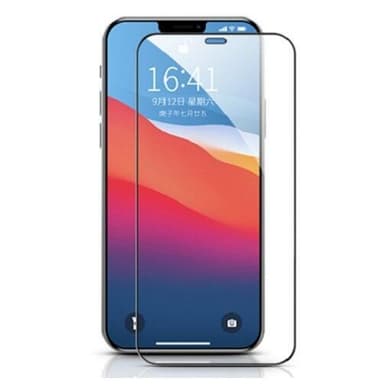 SKALO iPhone 12 Pro Max Heltäckande Skärmskydd Härdat Glas - Svart