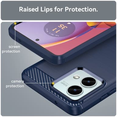 SKALO Motorola Moto G84 5G Armor Carbon Stöttåligt TPU-skal - Blå