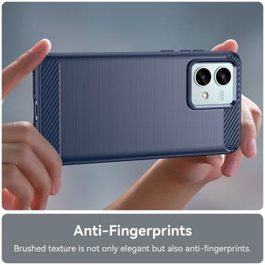 SKALO Motorola Moto G84 5G Armor Carbon Stöttåligt TPU-skal - Blå