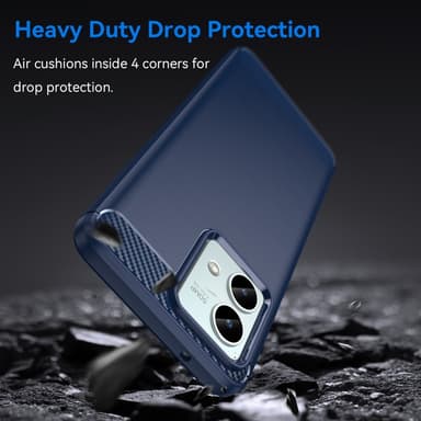 SKALO Motorola Moto G84 5G Armor Carbon Stöttåligt TPU-skal - Blå