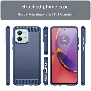 SKALO Motorola Moto G84 5G Armor Carbon Stöttåligt TPU-skal - Blå