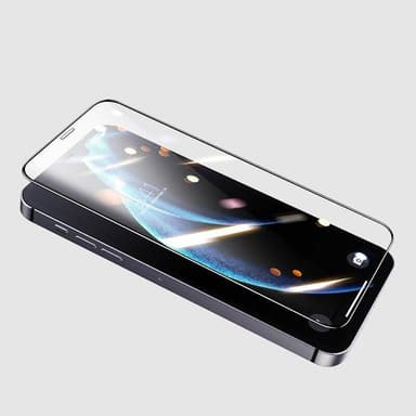 SKALO iPhone 12 Pro Max Heltäckande Skärmskydd Härdat Glas - Svart