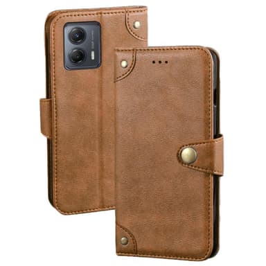 SKALO Motorola Moto G23 4G IDEWEI Plånboksfodral i PU-Läder - Brun