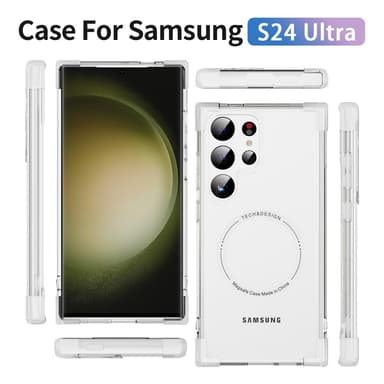 SKALO Samsung S24 Ultra Extra strong Magnetring Bumper TPU-skal - Vit