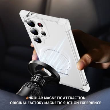 SKALO Samsung S24 Ultra Extra strong Magnetring Bumper TPU-skal - Vit