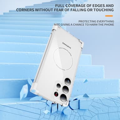 SKALO Samsung S24 Ultra Extra strong Magnetring Bumper TPU-skal - Vit