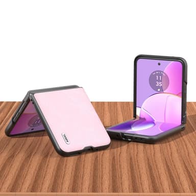 SKALO Motorola Razr 40 5G ABEEL PU-Läder Fold Skal - Rosa