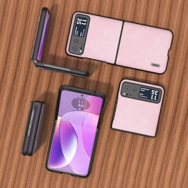 SKALO Motorola Razr 40 5G ABEEL PU-Läder Fold Skal - Rosa