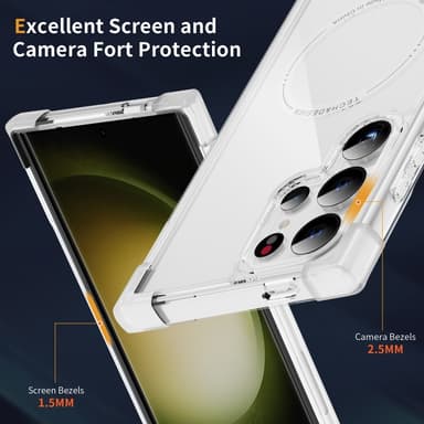 SKALO Samsung S24 Ultra Extra strong Magnetring Bumper TPU-skal - Vit