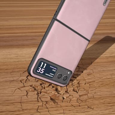 SKALO Motorola Razr 40 5G ABEEL PU-Läder Fold Skal - Rosa