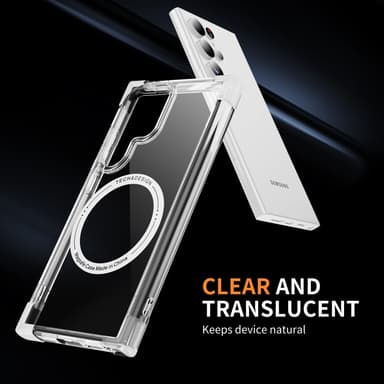 SKALO Samsung S24 Ultra Extra strong Magnetring Bumper TPU-skal - Vit