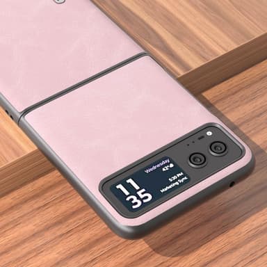 SKALO Motorola Razr 40 5G ABEEL PU-Läder Fold Skal - Rosa