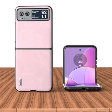 SKALO Motorola Razr 40 5G ABEEL PU-Läder Fold Skal - Rosa