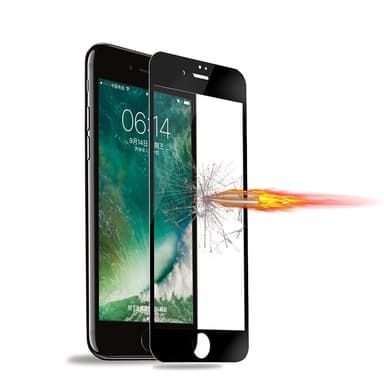 SKALO iPhone 7/8 Plus Heltäckande Skärmskydd Härdat Glas - Svart