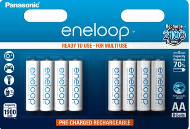 Panasonic Eneloop AA 8 st laddningsbar